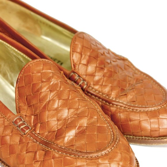 Vintage BOTTEGA VENETA Brown Intrecciato Woven Leather Driving Loafers - Picture 3 of 13